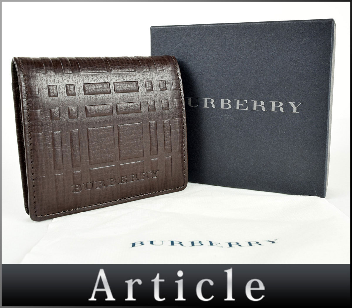 定番，セール 51439〇 BURBERRY バーバリー/ コインケース 小銭入れ/ ボックス型 レザー ブラウン 茶/ メンズ レディース/ 箱 保存袋付(男性用財布)｜売買されたオークション情報、yahooの商品情報をアーカイブ 服飾小物