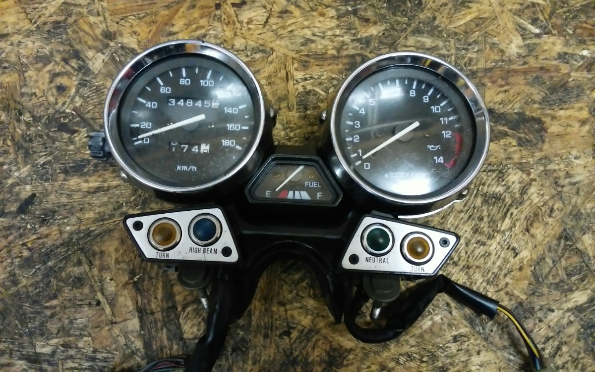 即配可 YAMAHA XJR400 純正スピードメーターASSY 実働 4HM-057 E-126