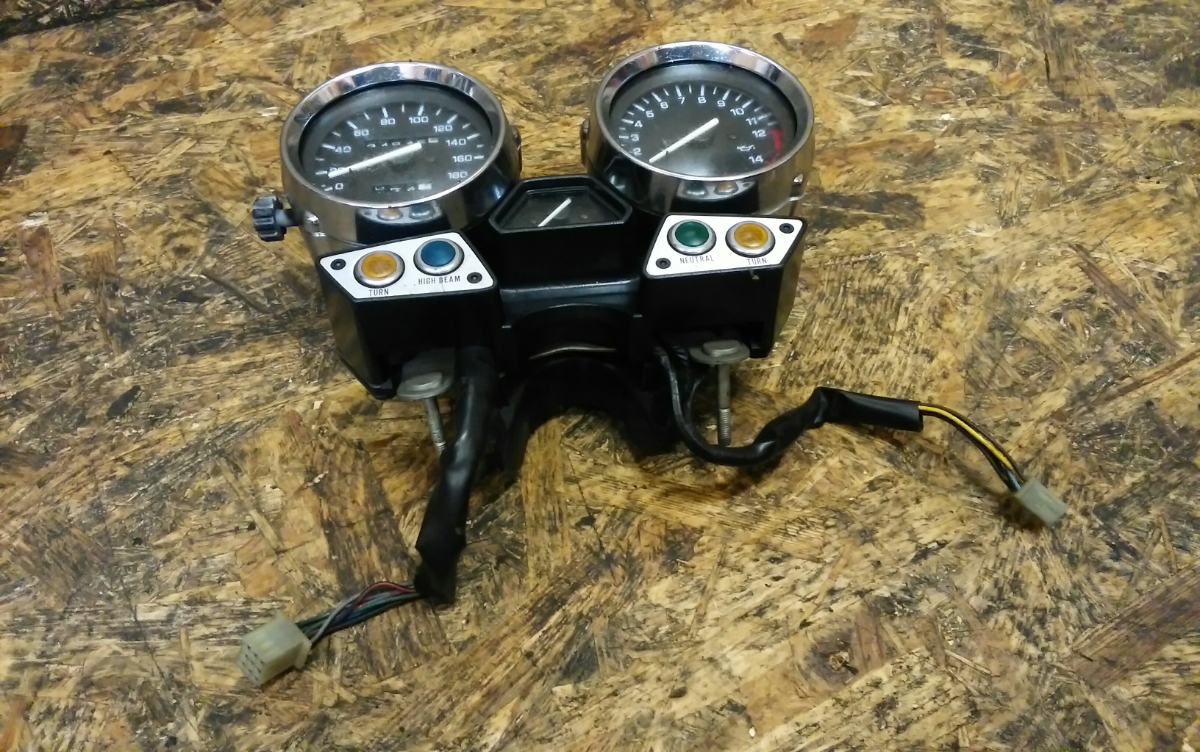 即配可 YAMAHA XJR400 純正スピードメーターASSY 実働 4HM-057 E-126