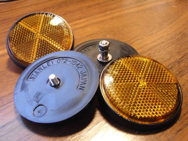 ◆マッハ750SS初期H2 H2A国内仕様リフレクターsetスタンレーSTANLEYオレンジ◆350S1S2H1 500 250SR KH GS 072-1042 R168 03246アンバー