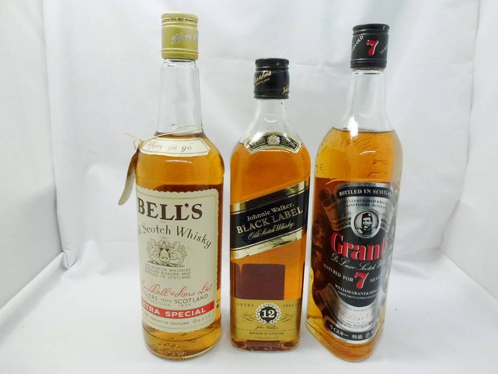 飲料・酒 【古酒セット】ジョニーウォーカーなど ウイスキー 3本 まとめ
