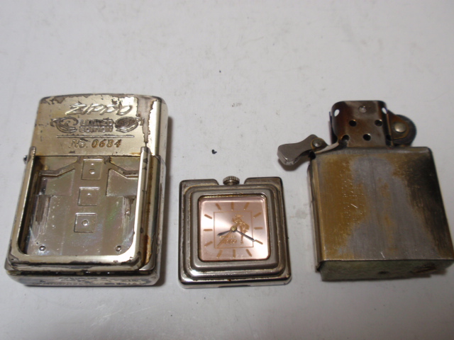 ZIPPO　ジッポ　ウィンディ　時計付き　1998年製　中古品