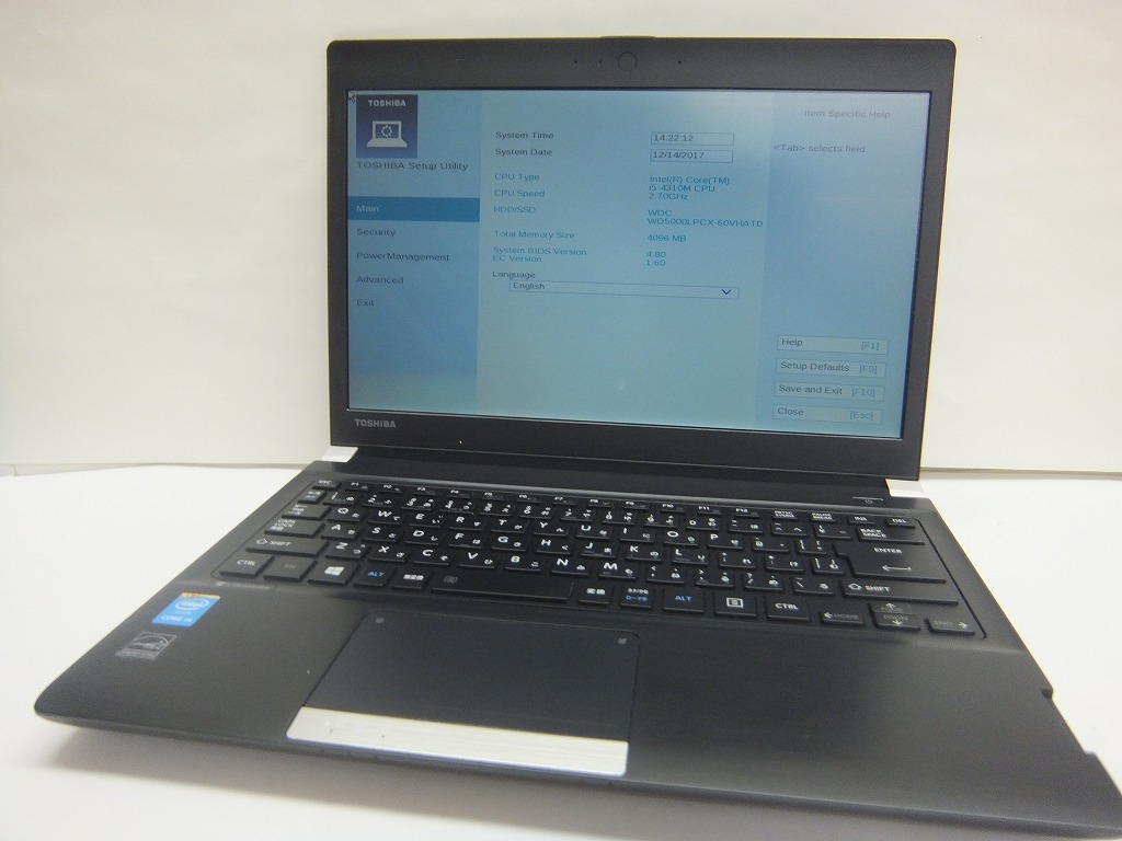 東芝 DynaBookR734 /Core i5/ 2.7GHz/4GB/HDD500GB/OS無し/動作未確認【神奈川出荷】