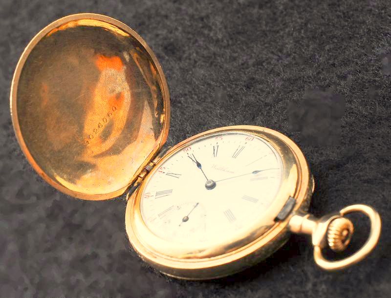 極美品 1900年 WALTHAM 金張 フルハンター 懐中時計 アンティーク ウォルサム