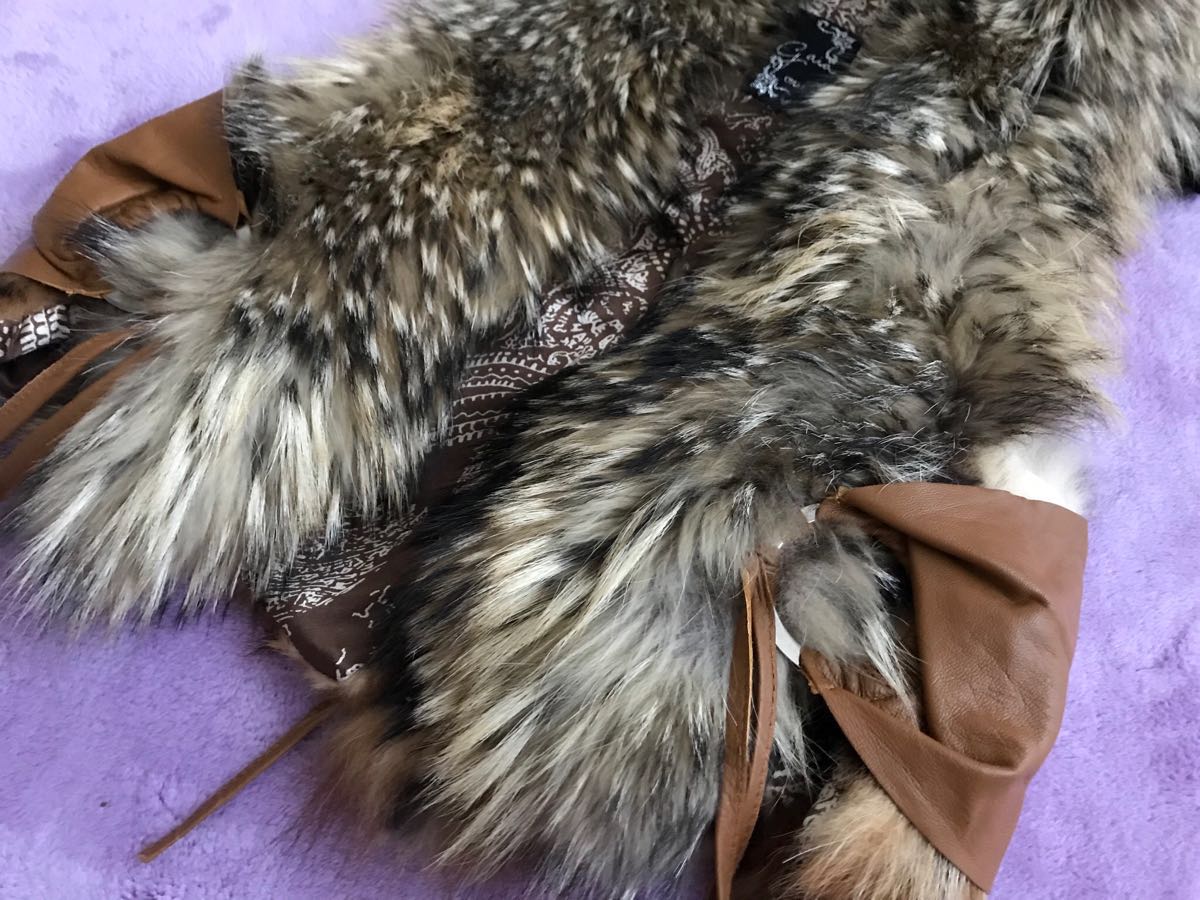 美品 リアルファー ジレ ラビットファー フォックス ベスト ストール マフラー 女性用 レディース lalacub ガイアgaia ララキューブ