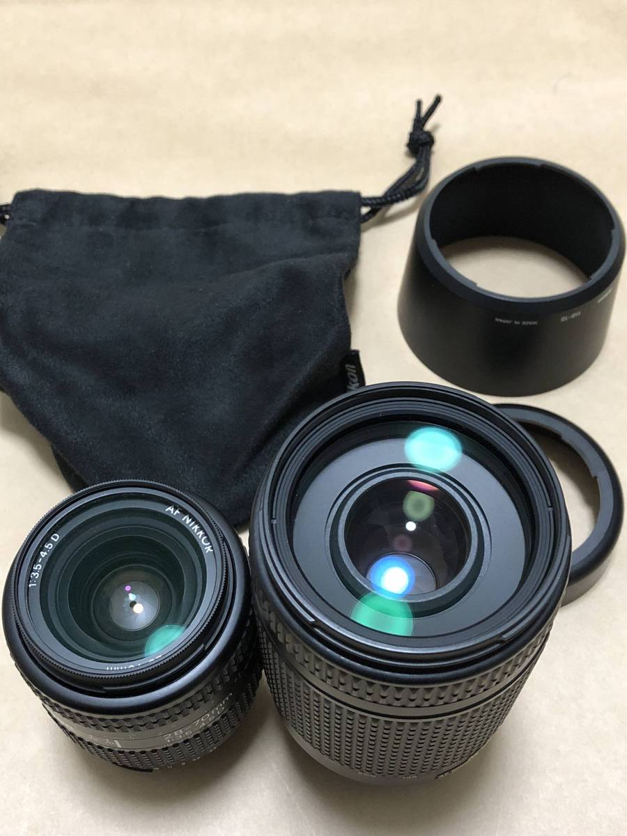Nikon ニコン レンズ２本 28-70mm 1:3.5-4.5D 70-300mm 1:4-5.6D 袋付き 送料無料