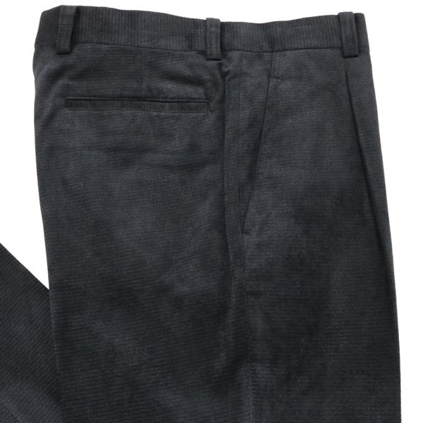 1円 GEE GELLAN ◆日本製 艶黒 起毛ベッチン系 ワンタック パンツ スラックス d390*88cm新品