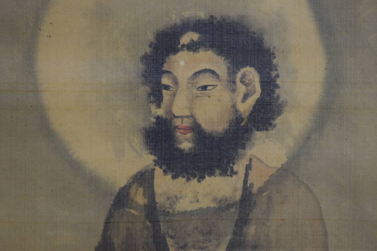 不詳 釋迦下山図 桐漆箱付 布袋屋掛軸HE-53 - 真作⁄国広⁄高砂図⁄人物