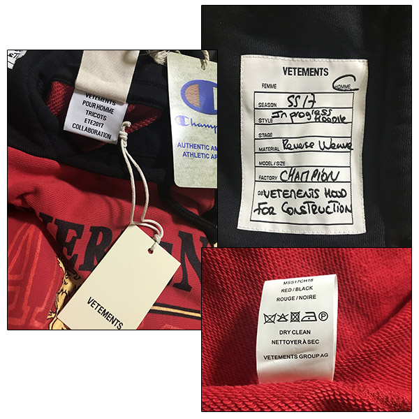 正規品保証 2017ss Vetements X Champion ヴェトモン パーカー Lサイズ トップス 売買されたオークション情報 Yahooの商品情報をアーカイブ公開 オークファン Aucfan Com