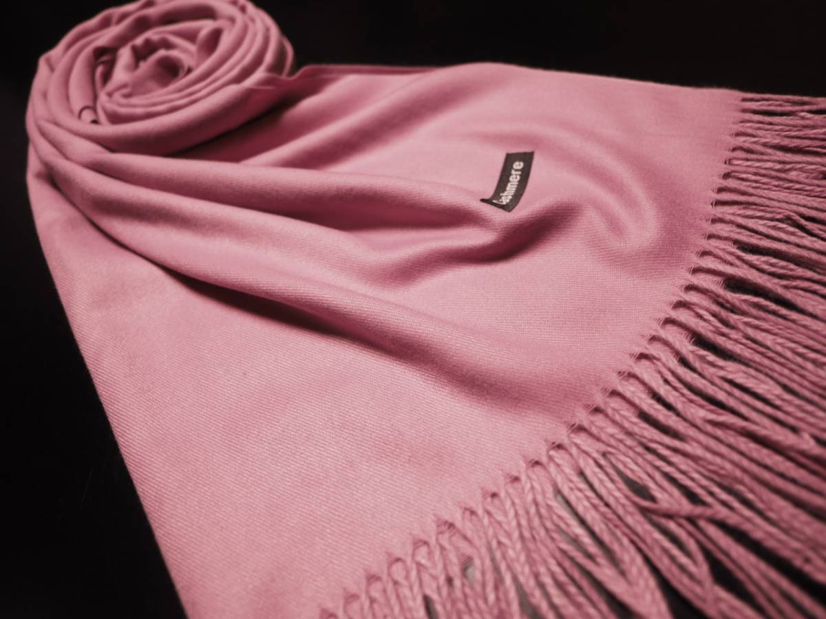 WINTER CASHMERE カシミア ピンク PINK/無地/プレーン 大判 ストール マフラー Scarf Stall 極上 カシミア ...
