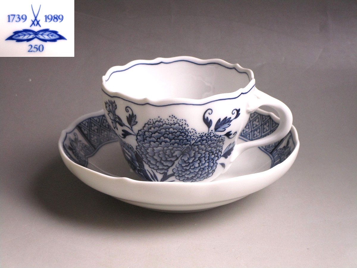 【倉】マイセン《カップコレクション 染付六選-２》（菊と欄干）特別限定制作品/Meissen/A