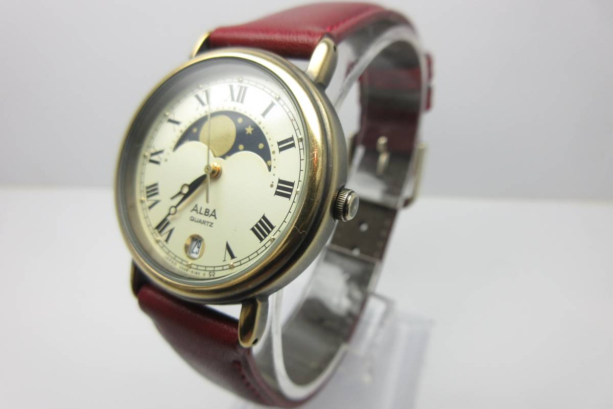 ムーンフェイズ セイコー アルバ SEIKO ALBA V338-6100 稼働