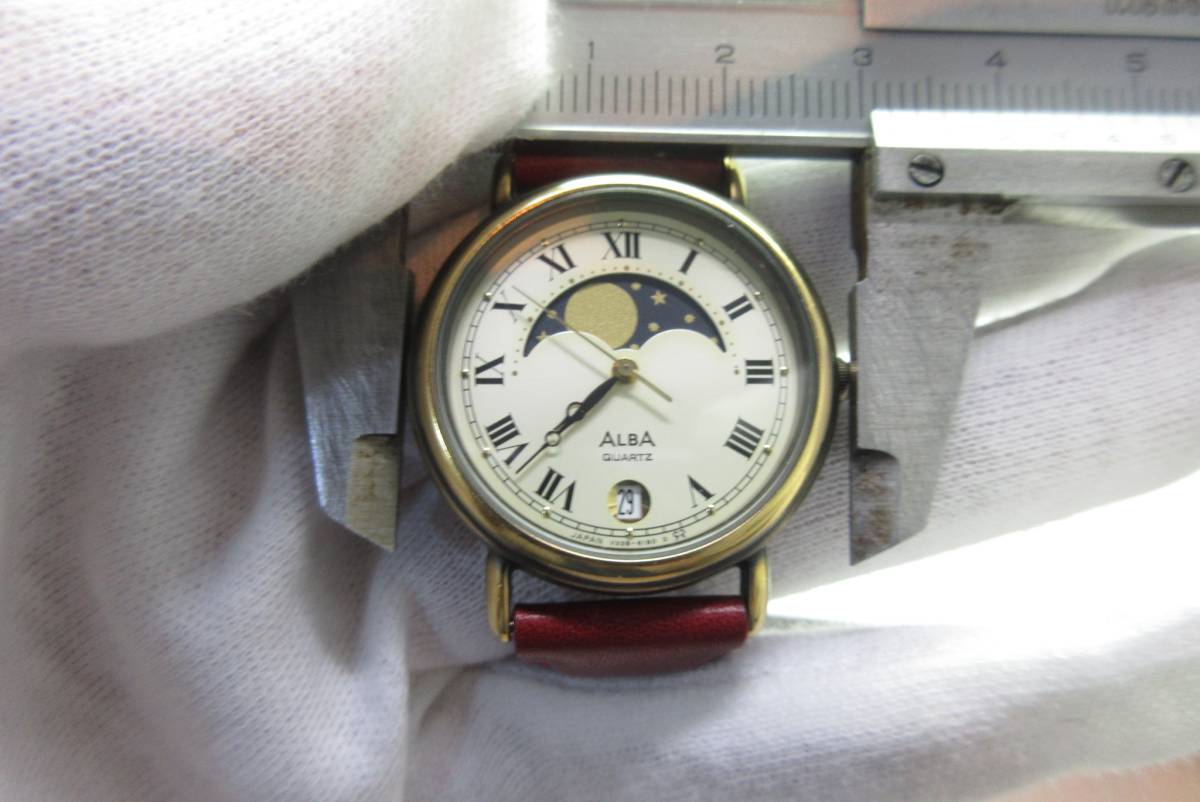 ムーンフェイズ セイコー アルバ SEIKO ALBA V338-6100 稼働