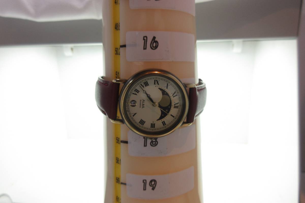 ムーンフェイズ セイコー アルバ SEIKO ALBA V338-6100 稼働 