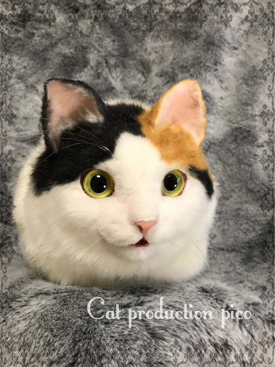 猫制作pico 三毛猫 ボストンバッグ リアル ネコ ハンドメイド(女性用