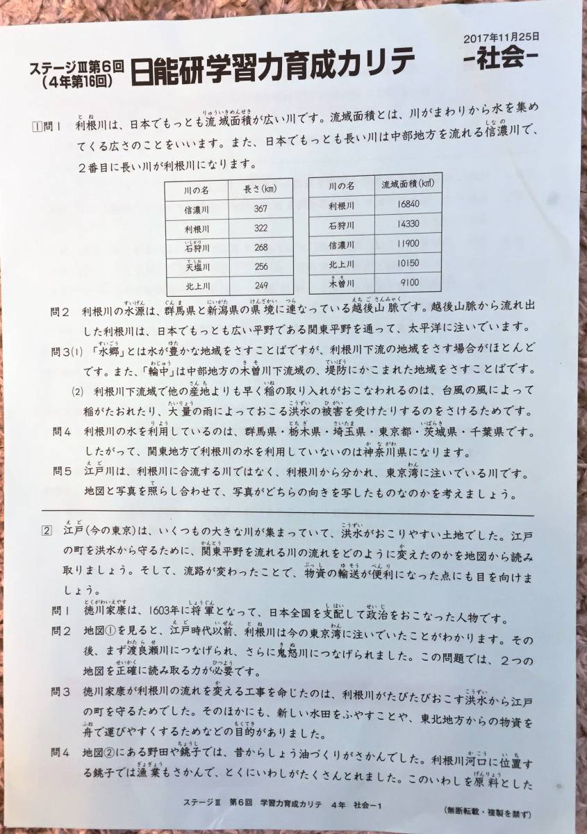 日能研　4年　小4　学習力育成カリテ19回（国算理社）　2016年版 日能研 【最新2017年度】日能研 4年 小4 学習力育成カリテ 全19回