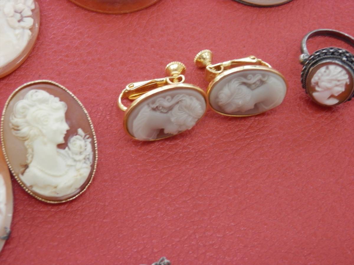 1円～☆カメオ☆cameo ブローチ アクセサリー ルース 等 まとめて 22点 