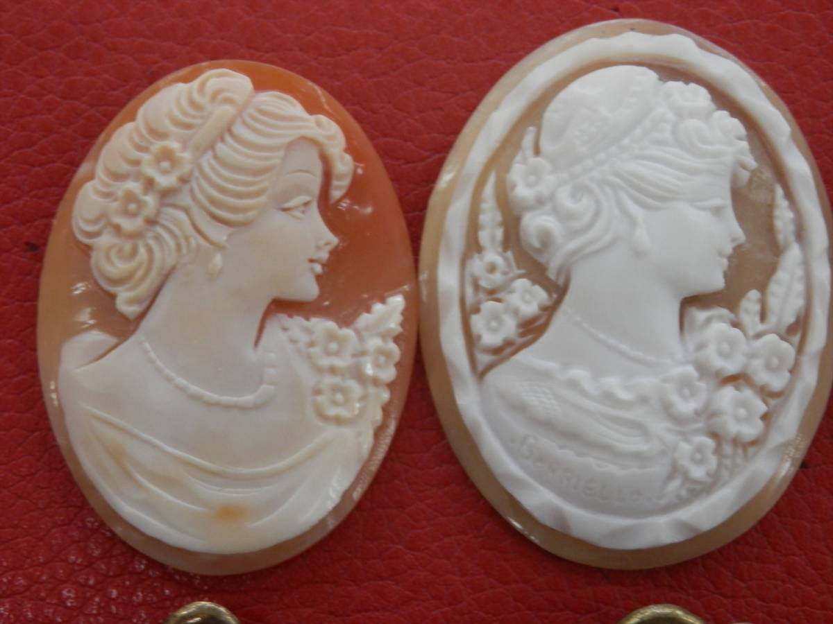 1円～☆カメオ☆cameo ブローチ アクセサリー ルース 等 まとめて 22点 