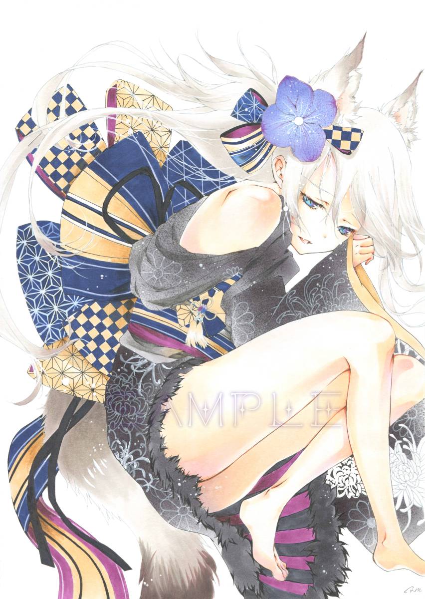 うさぎ 狼 happy sweet time 創作 オリジナル 原画 手描き うさぎ 狼