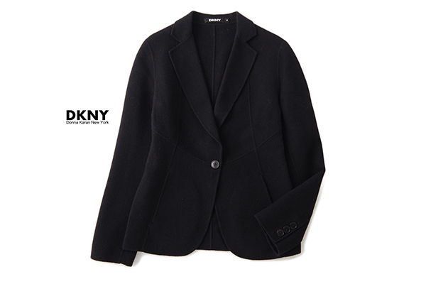 美品☆DKNYダナキャラン3.8万☆4size/9号☆デザインジャケット黒E096 