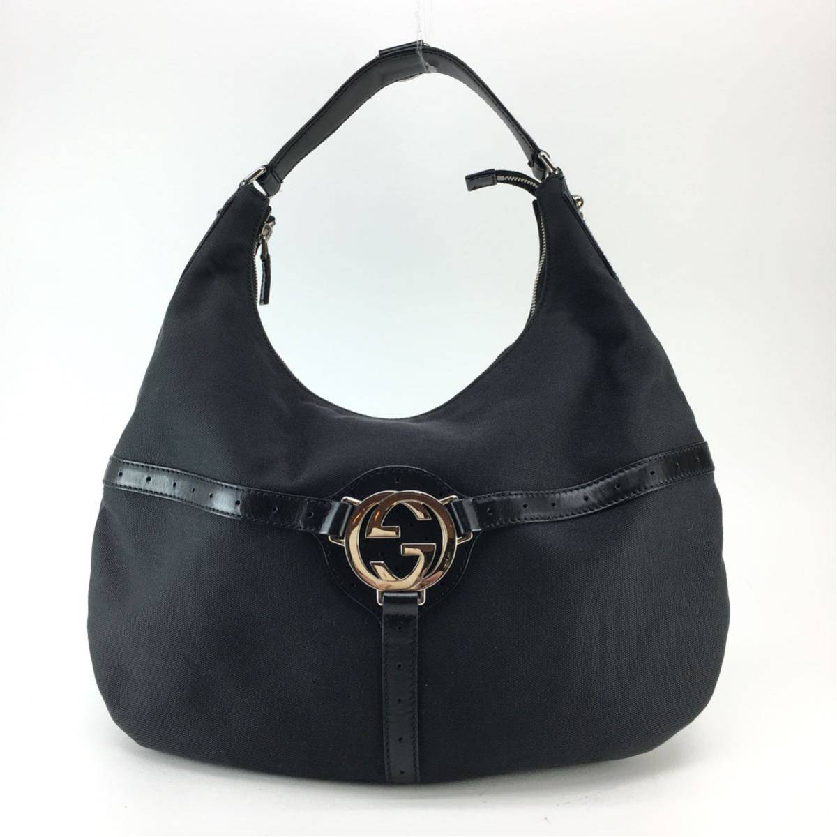 GUCCI グッチ 114871・214397 キャンバス レザー ワンショルダーバッグ 