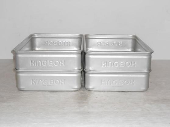 【Nべい122】業務用　厨房　アルミ　ばんじゅう 番重　４枚セット　KING BOX　N43-5　パン　ケーキ　ボックス　コンテナ　食品容器