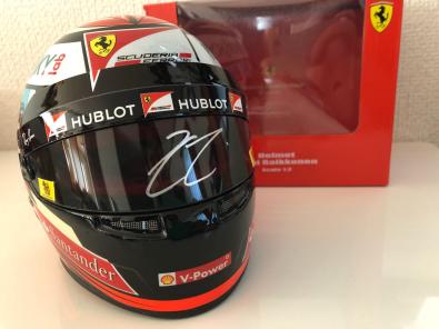 直筆サイン！キミ・ライコネン 1/2 ヘルメット 2017 フェラーリ F1