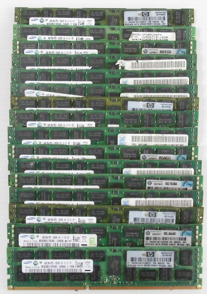 v012614【SAMSUNG】 DDR3 PC3-10600R レジスタード 4GB 16枚まとめて！