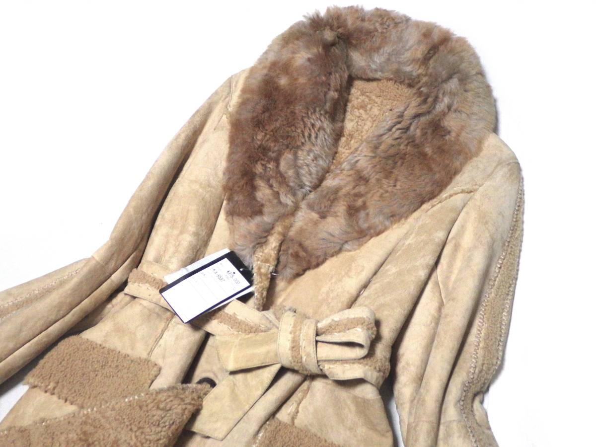 未使用 定価31.5万円 極上 仔羊革 パールラム ラムムートン ロング 