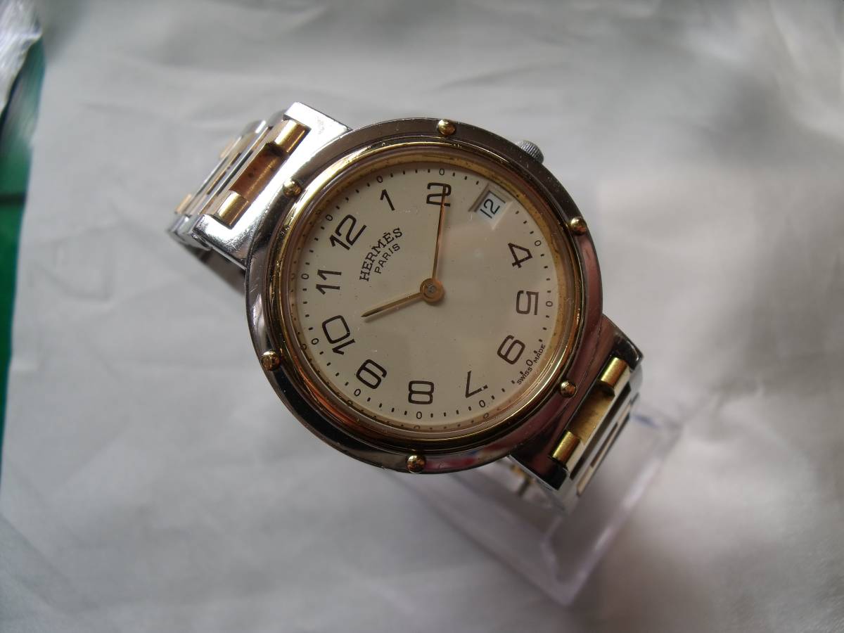 ウォッチHERMES ☆エルメス クオーツ デイト☆USED エルメス