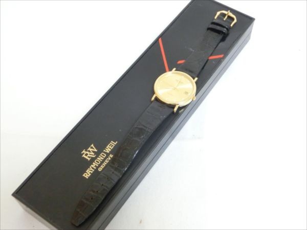 極美品♪レイモンドウィル ダイヤ12P使用腕時計 ゴールド レザーベルト