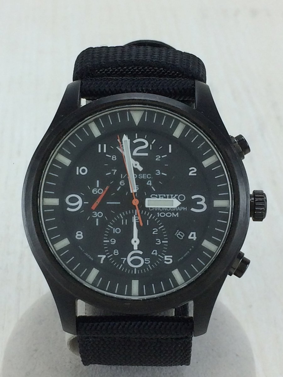 SEIKO◇クォーツ腕時計/アナログ/7t92-0js0/クロノグラフ/ブラック 
