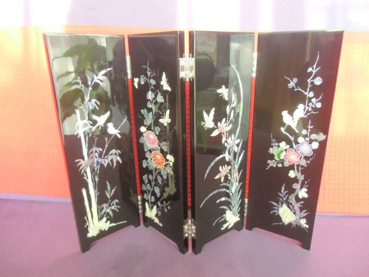 螺鈿 高麗螺鈿四曲小屏風 - 東京書芸館公式通販ウェブ 『長寿群栄 