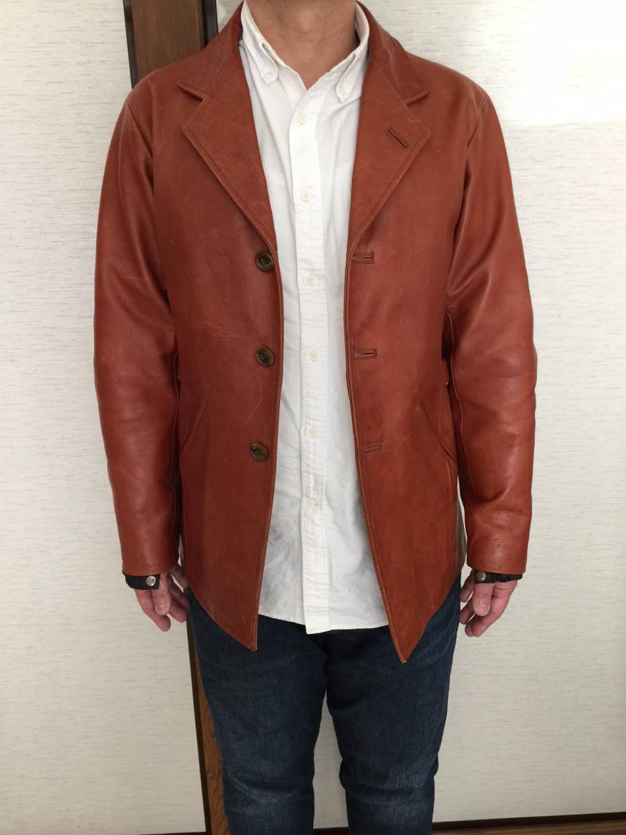 ハロルズギア　レザーテーラードジャケット　馬革　Harold‘s Gear HAROLD'S GEAR ハロルズギア 馬革 ホースレザー 半袖シャツ ショート