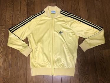 レアカラー　adidas ATPトラックトップ　イエロー×ネイビー　KEYROLAN　 アメリカ製1980年代ビンテージジャージ　※比較的良状態