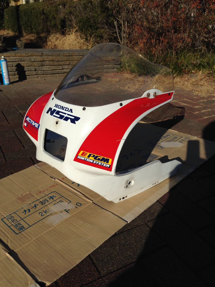 NSR250R MC18 '88 純正品 アッパーカウル・フロントカウル 赤／白