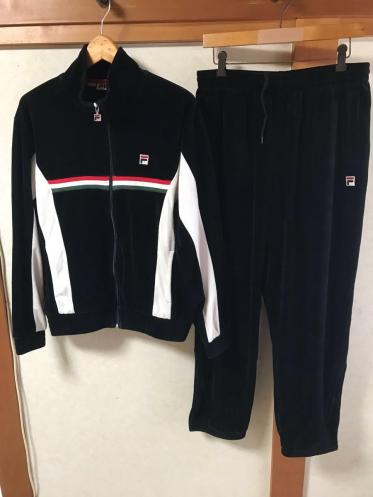 90s ヴィンテージ FILA ベロアジャージ セットアップ M