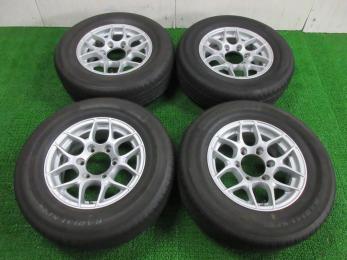 BD988【送料無料】215/70R15 超溝高 夏タイヤ アルミ付 4本 美品 激安 ハイエース グランビア グランドハイエース ツーリングハイエース 等