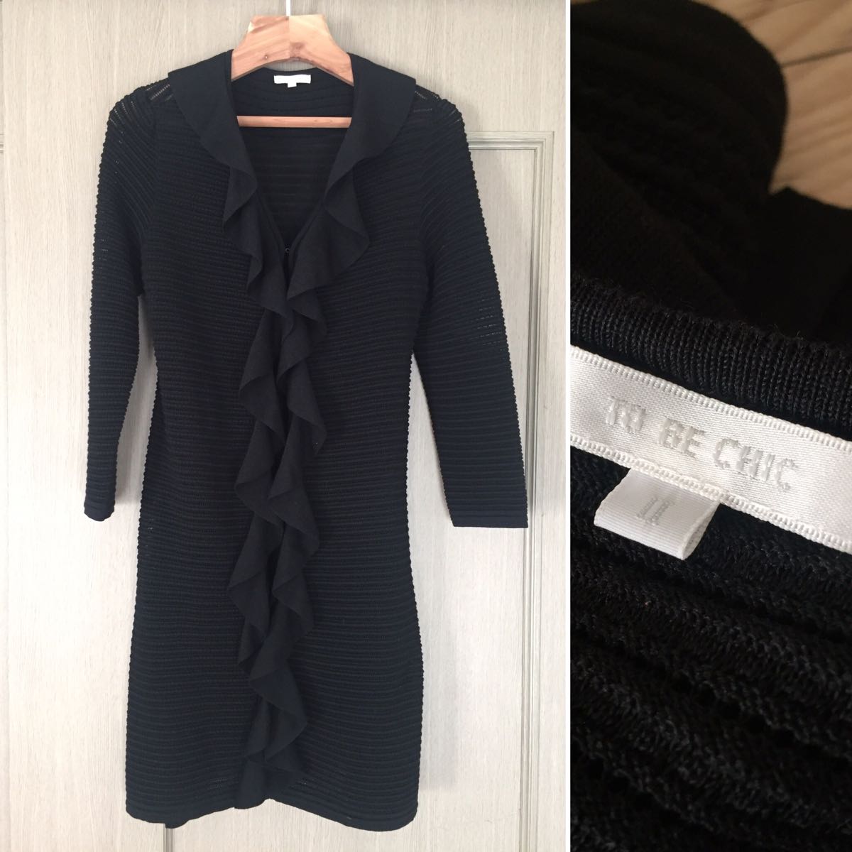 クリーニング済 美品 トゥービーシック TO BE CHIC 透かし編みニット