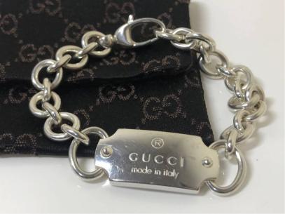 新品仕上 グッチ プレート ブレスレット バングル 925 磨き済み】○1円~○ グッチ ○ ブレスレット ○ GUCCI ○ プレート