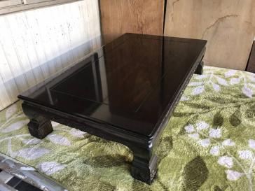 唐木 黒檀 家具 座敷机 テーブル 座卓 ローテーブル 横1500×縦900×高さ