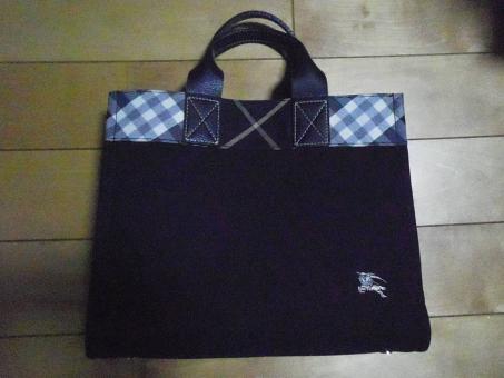 BURBERRY バーバリーブルーレーベル キャンバス レザートートバッグ