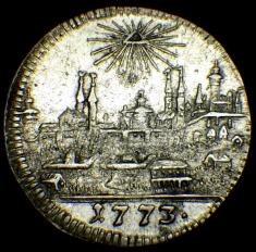 1773年 ドイツ ニュルンベルク 1クロイツァー銀貨 都市景観 美品