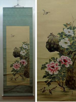 五】模写 本荘圓心 『春暖』 水彩 額装 額で作品の見え方はこんなに