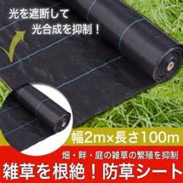 大面積専用 防草シート 2ｍ×100ｍ×1本♪ 2メートル/100メートル♪ 創業昭和32年♪信頼のブランドWING ACE 防草シート♪ソーラーパネル可