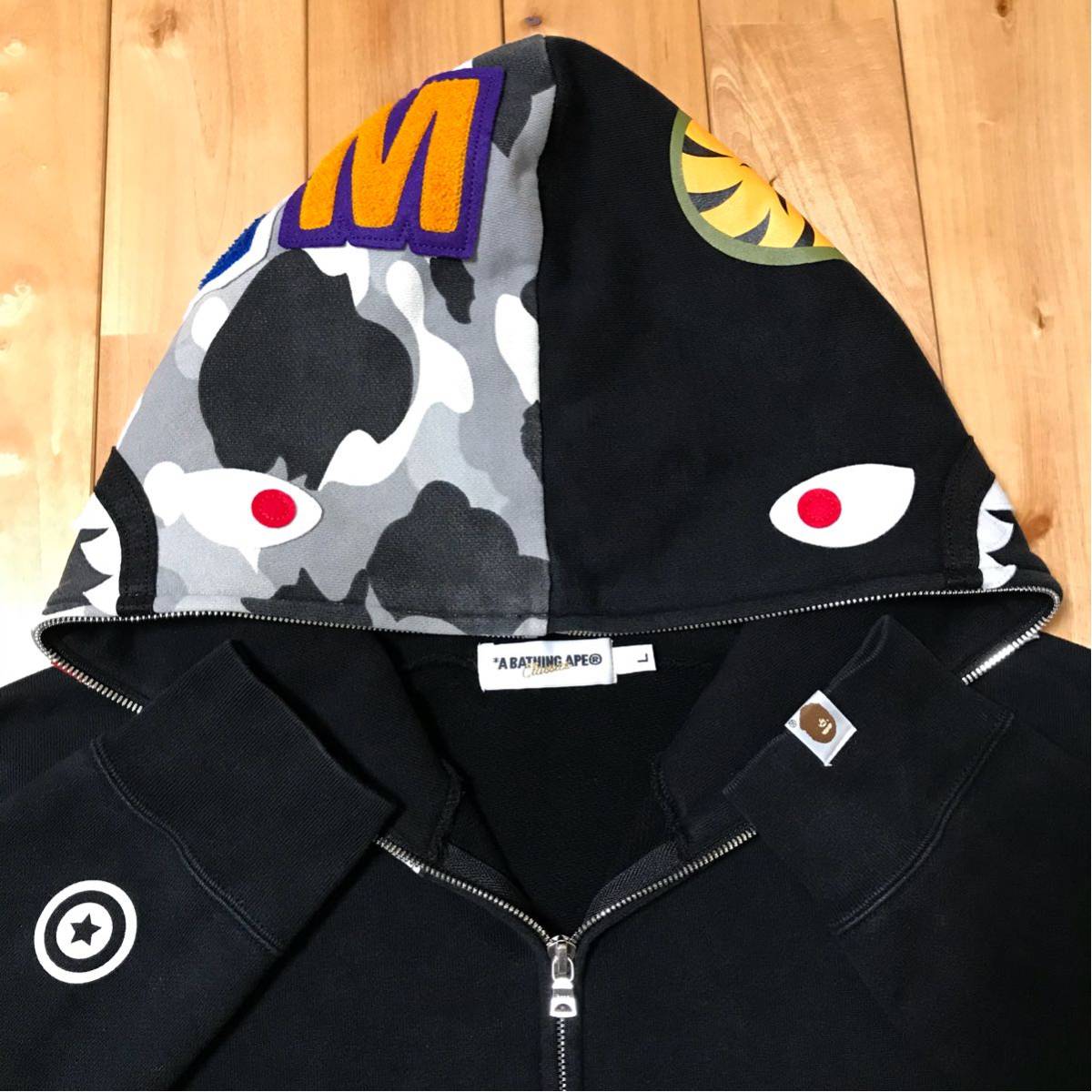 ☆NFS限定☆ シャーク パーカー L shark full zip hoodie ape bape 