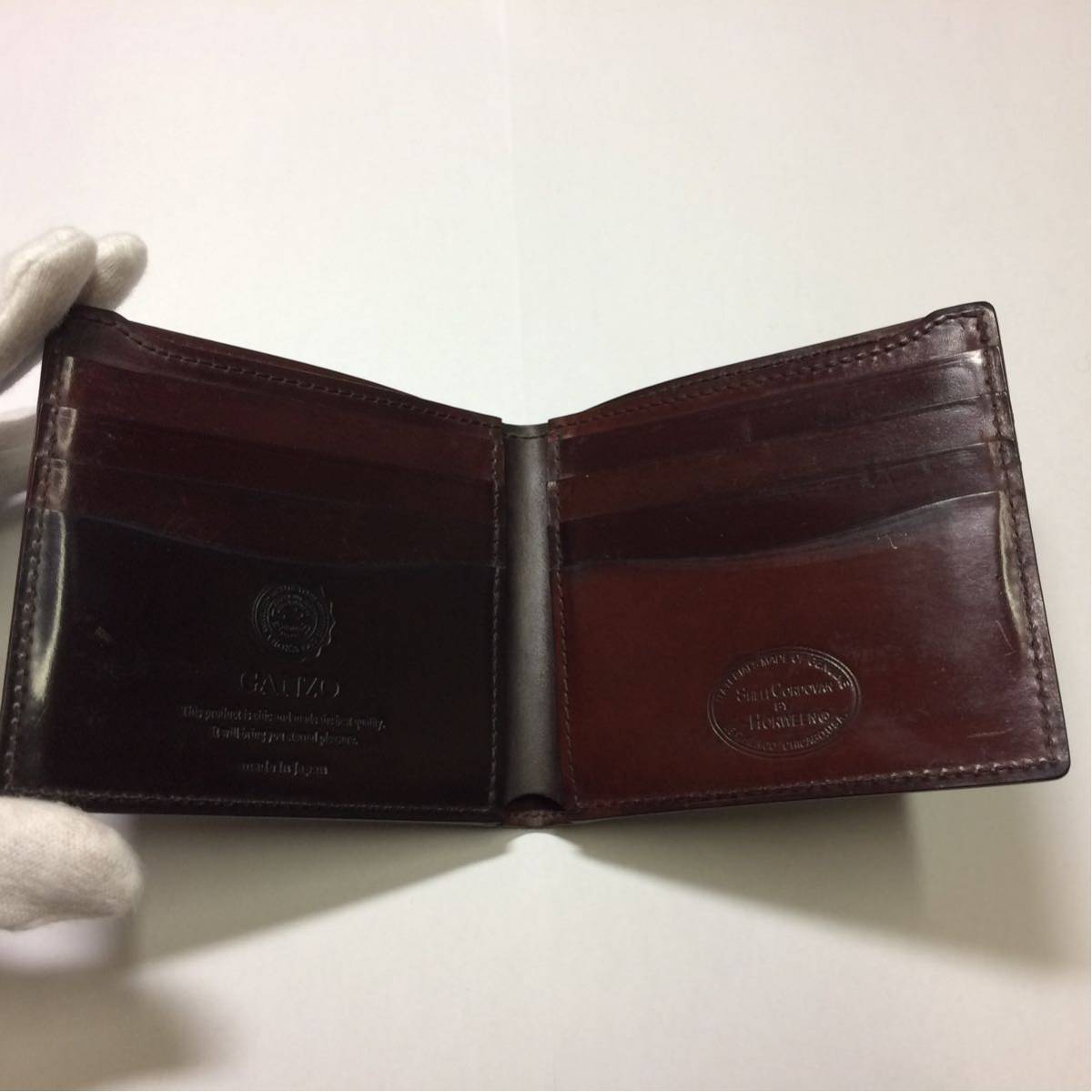 新品，限定SALE GANZO ガンゾ シェルコードバン 札入れ 二つ折り財布 ホーウィン社 コードバン(二つ折り財布（小銭入れなし）)｜売買されたオークション情報、yahooの商品情報をアーカイブ公開 - オークファ 二つ折り財布（小銭入れなし）