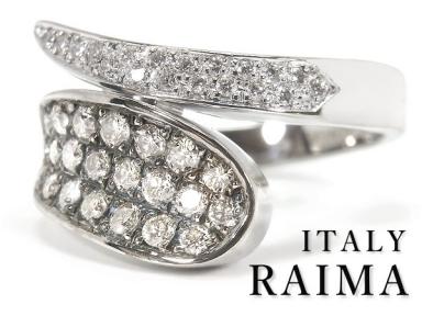ITALYジュエリー RAIMA ダイヤモンドリング D0.71ct K18WG パヴェ