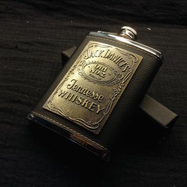 送込/高級ウイスキーボトル/フラスコ/8oz/ジャックダニエル好きに