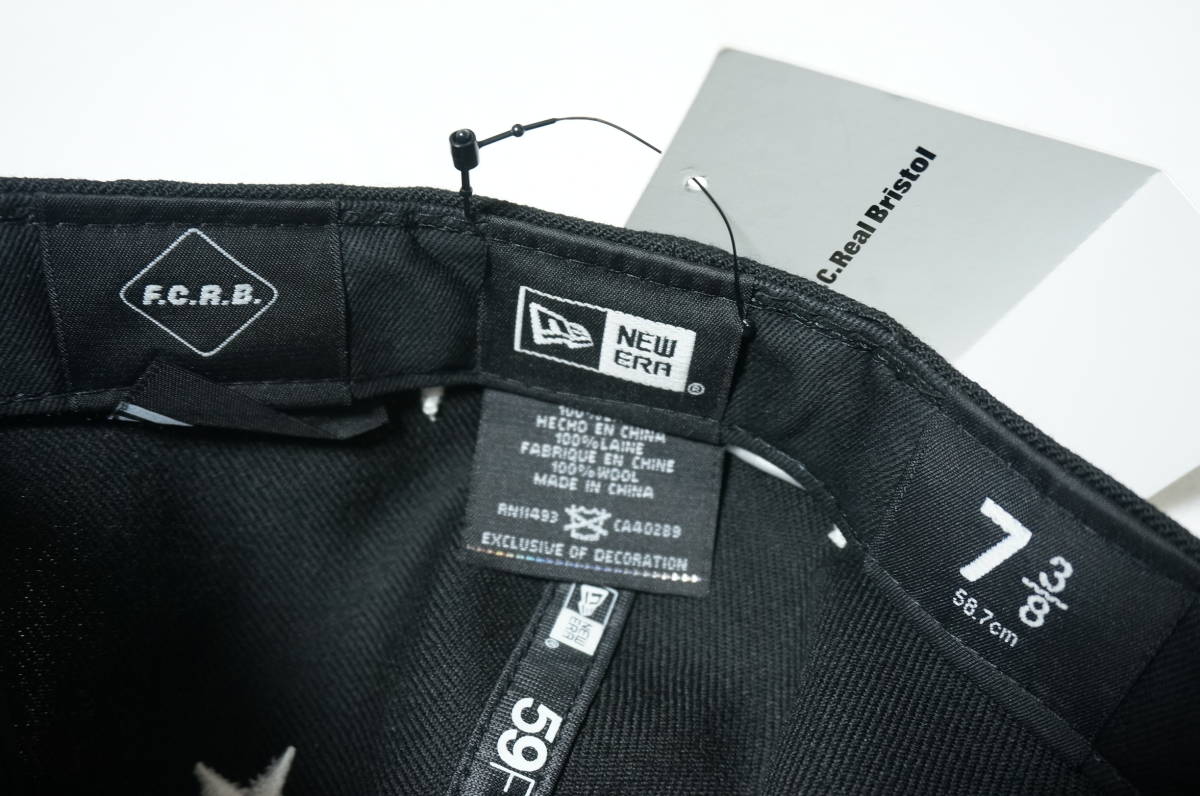 新品未使用 BRISTOL FCRB NEWERA ロゴ キャップ 7 3/8 58.7cm 黒 9